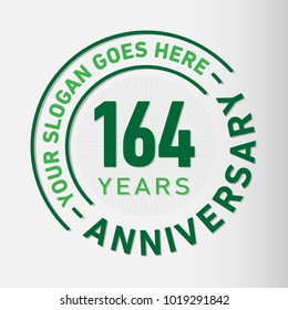 164 years anniversary logo template. Vector and illustration.