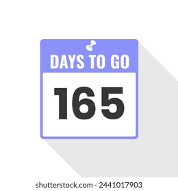 165 Days Left Countdown sales icon. 165 days left to go Promotional banner