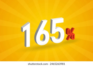 165% discount 3D text for sells and promotion.