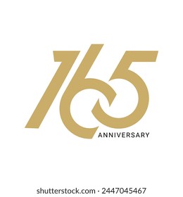 165 Logo, 165 Years Anniversary Logo, Vector Template Design element for invitation  and greeting card illustration.