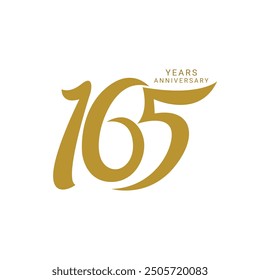 165 Logo, 165 Years Anniversary Logo, Vector Template Design element for invitation  and greeting card illustration.