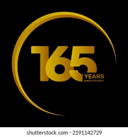 165 Year Anniversary celebration logotype. Golden anniversary celebration template design, Vector illustrations.