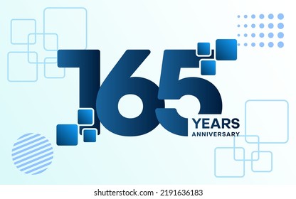 165 Year Anniversary celebration logotype. Anniversary celebration template design, Vector illustrations.