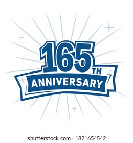 165 years anniversary celebration logo. 165th design template. Vector and illustration.