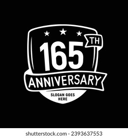 165 years anniversary celebration shield design template. 165th anniversary logo. Vector and illustration.