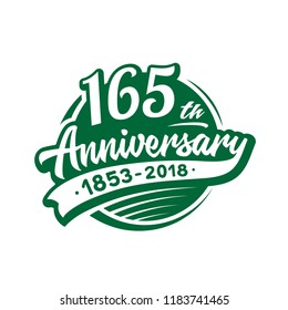 165 years anniversary design template. Vector and illustration. 165th logo.