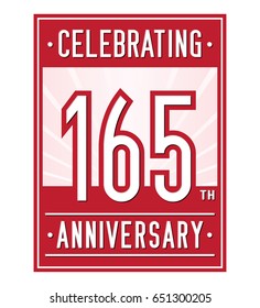 165 years anniversary design template. Vector and illustration