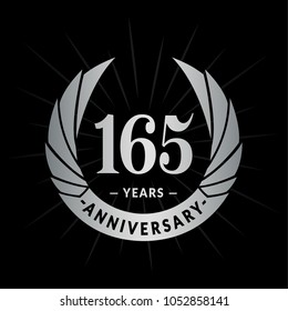 165 years anniversary. Elegant anniversary design. 165 years logo.