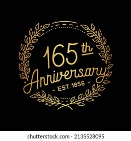 165 years anniversary logo collection. 165th years anniversary celebration hand drawn logotype. Vector and illustration.