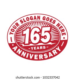 165 years anniversary. Anniversary logo design.