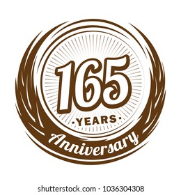 165 years anniversary. Anniversary logo design. 165 years logo.