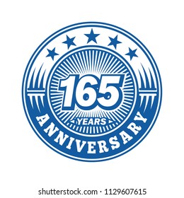 165 years anniversary. Anniversary logo design. Vector and illustration.