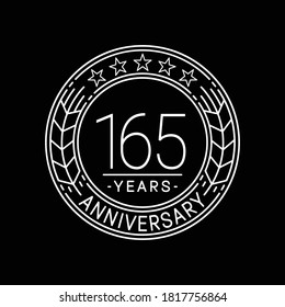 165 years anniversary logo template. 165th line art vector and illustration.