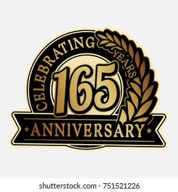 165 years anniversary logo template. Vector and illustration.