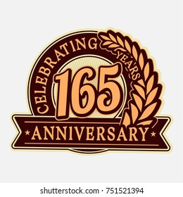 165 years anniversary logo template. Vector and illustration.