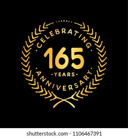 165 years design template. 165th vector and illustration.