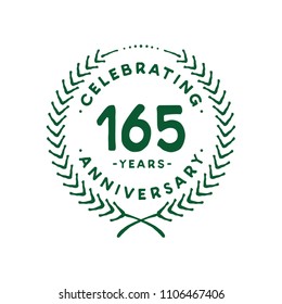 165 years design template. 165th vector and illustration.