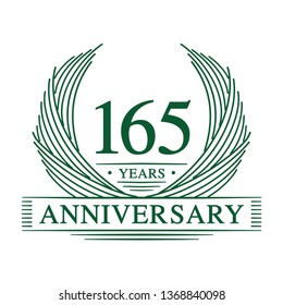 165 years design template. 165th anniversary. Vector and illustration.