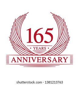 165 years design template. 165th anniversary. Vector and illustration.