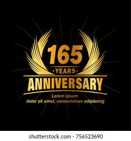 165 years design template. Anniversary vector and illustration template.