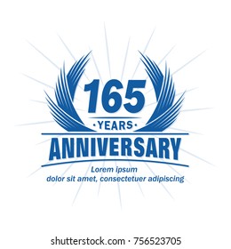 165 years design template. Anniversary vector and illustration template.