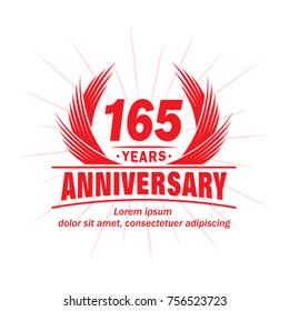 165 years design template. Anniversary vector and illustration template.