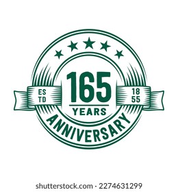 165 years logo design template. 165th anniversary vector and illustration.