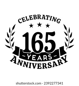 165th anniversary celebration design template. 165 years vector and illustration.