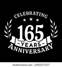 165th anniversary celebration design template. 165 years vector and illustration.