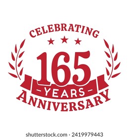 165th anniversary celebration design template. 165 years vector and illustration.