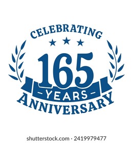 165th anniversary celebration design template. 165 years vector and illustration.