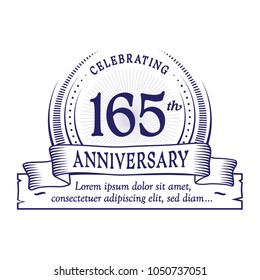 165th anniversary design template. Vector and illustration.