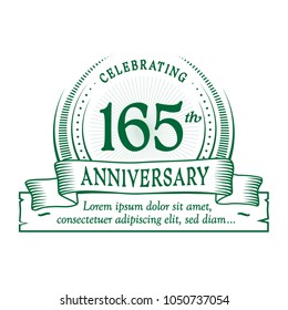 165th anniversary design template. Vector and illustration.