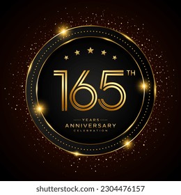 165th anniversary logo with golden color double line style