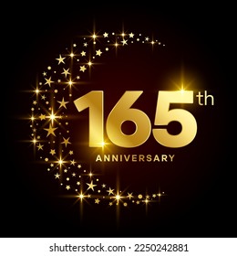 165th Anniversary Template Design Concept for Birthday Celebration Event. Logo Vector Template