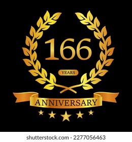 166 th Anniversary logo template illustration. suitable for you