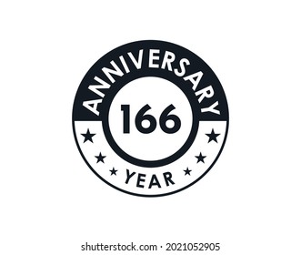 166 years anniversary badge vector design
