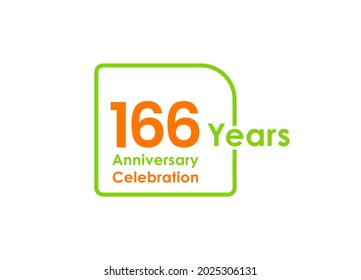 166 years anniversary celebration Vector Template Design Illustration