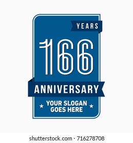 166 years anniversary design template. Vector and illustration.