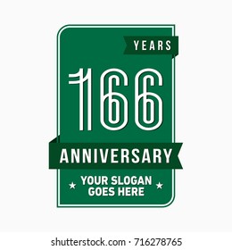 166 years anniversary design template. Vector and illustration.