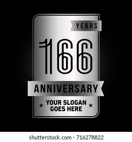 166 years anniversary design template. Vector and illustration.