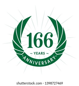 166 years anniversary. Elegant anniversary design. 166 years logo.