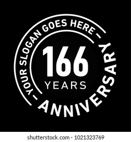 166 years anniversary logo template. Vector and illustration.