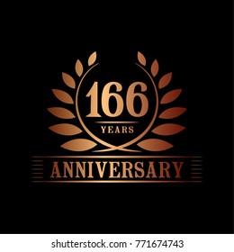 166 years anniversary logo template.