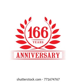 166 years anniversary logo template.
