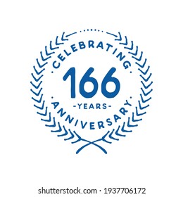 Plantilla de diseño de 166 años. 166º vector e ilustración.