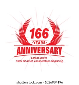 166 years vector and illustration template.