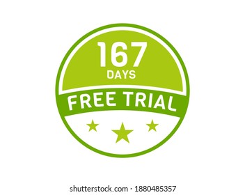 167 days free trial. 167 day Free trial badges