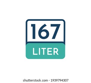 167 liters icon vector illustration