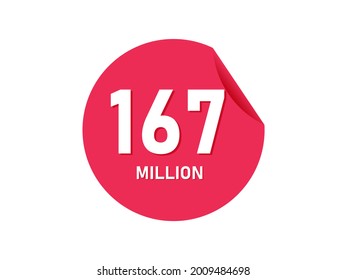 167 million texts on the white background
